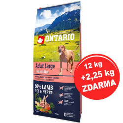 Ontario Dog Adult Large Lamb & Rice 12+2,25kg Krmivo pre psov