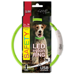 Dog Fantasy LED nylnov obojok zelen S-M