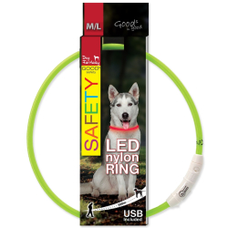 Dog Fantasy LED nylnov obojok zelen M-L