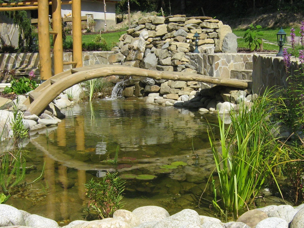 Z�hradn� jazierko s most�kom