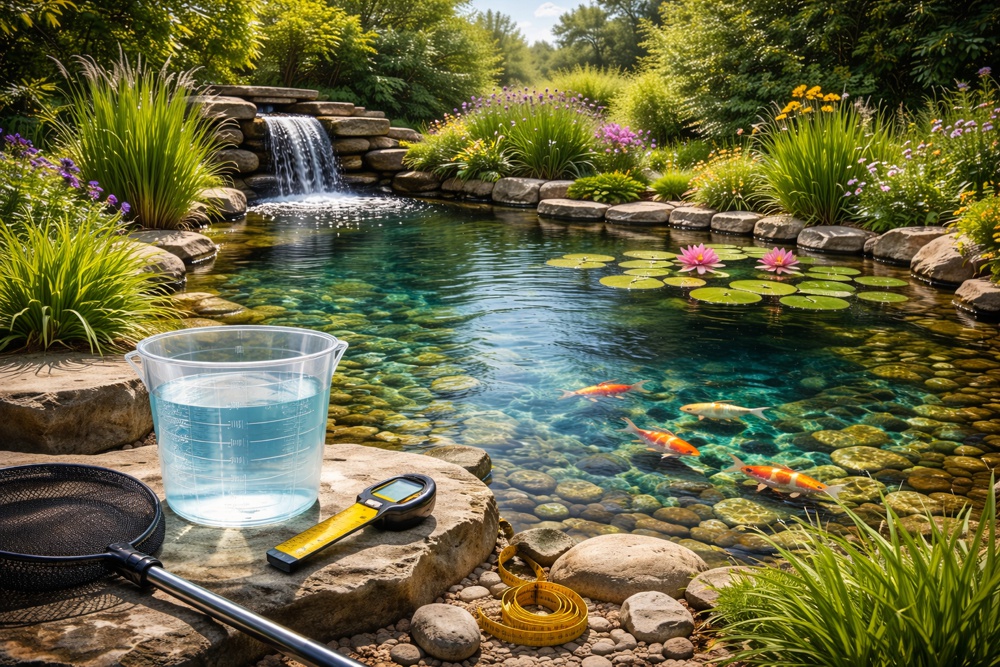 Stanovenie objemu z�hradn�ho jazierka pre filter do jazierka