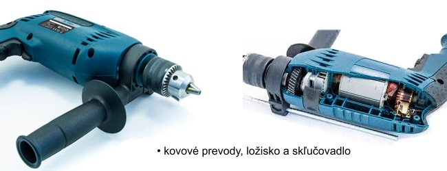 Príklepová vŕtačka XTline XT106120 - Kovové prevody, ložisko a skľučovadlo