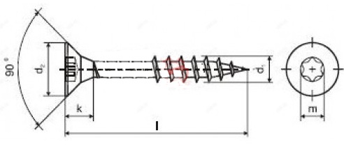 Skrutka do dreva so zapustenou hlavou a torx drkou