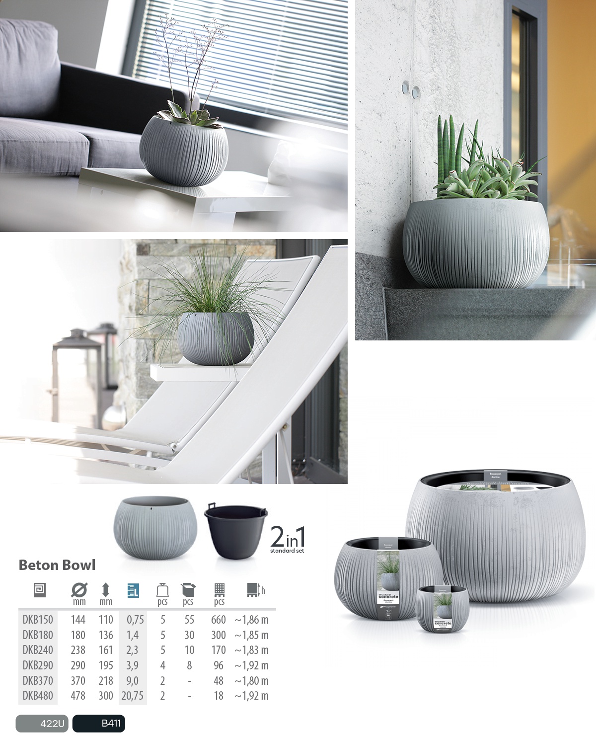 Beton Bowl kvetináč