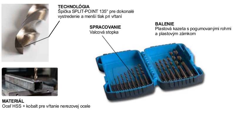 Sada vrtákov XTline XT35015 Cobalt