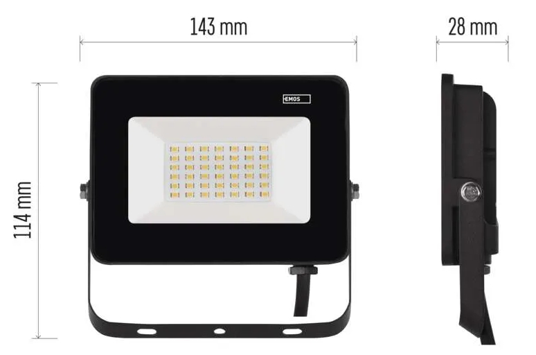 Emos Simpo 30W LED reflektor rozmery