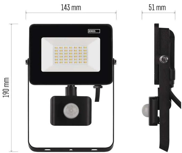 Emos Simpo 30W LED reflektor rozmery