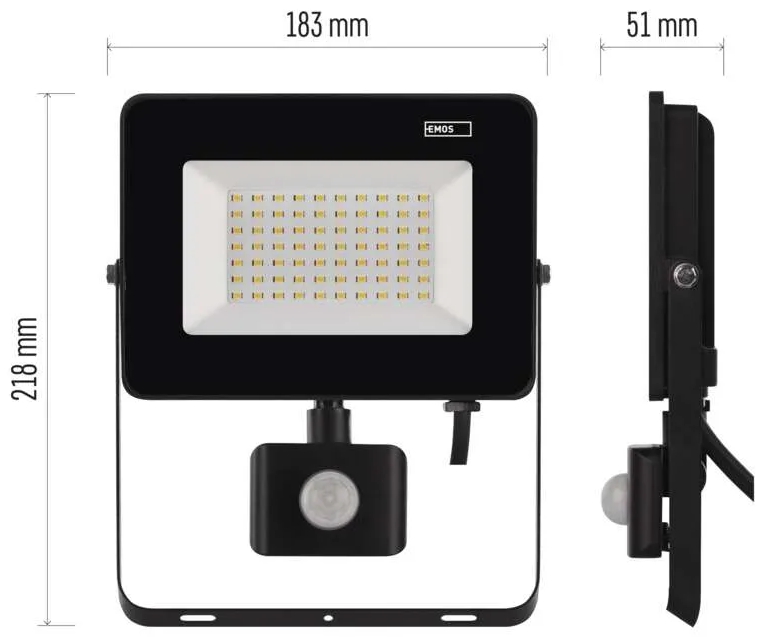 Emos Simpo 50W LED reflektor rozmery