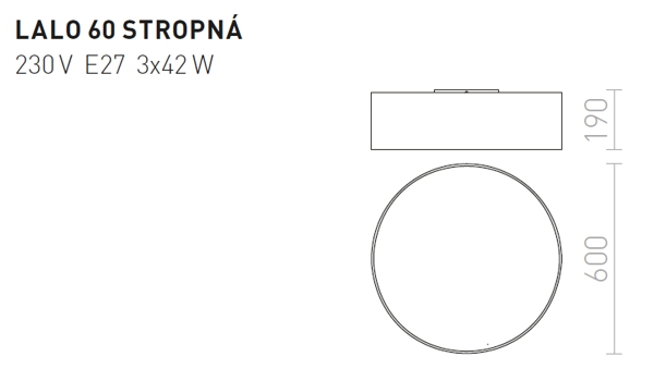 Stropná lampa Rendl Lalo 60 rozmery