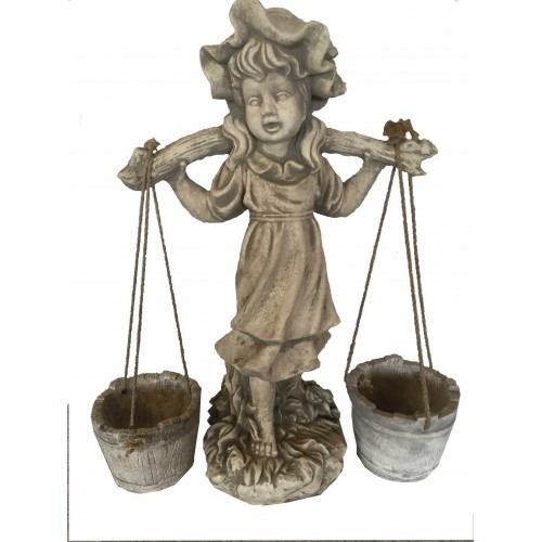 Betónová socha dievčatka s vedrami 60 cm – Dekorácia D87