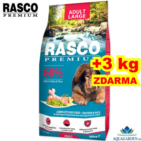 Rasco Dog Premium Adult Large Breed 15+3kg - Krmivo pre psov