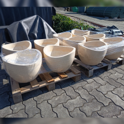 K112 Modern� z�hradn� bet�nov� kvetin�� Mal� vlna - farba miel