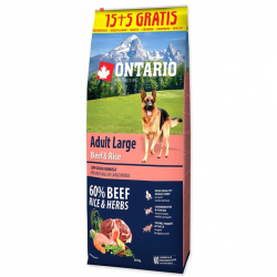 Ontario Dog Adult Large Beef & Rice 15+5kg Krmivo pre psov