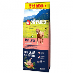 Ontario Dog Adult Large Lamb & Rice 15+5kg Krmivo pre psov