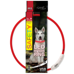 Dog Fantasy LED nylónový obojok èervený M-L