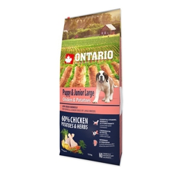 Ontario Puppy & Junior Large Chicken & Potatoes 12kg - Krmivo pre psov
