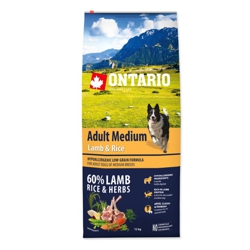 Ontario Dog Adult Medium Lamb & Rice 12kg - Krmivo pre psov