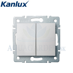 Kanlux Logi 25073 Biely - Schodiskový vypínač dvojitý 6+6