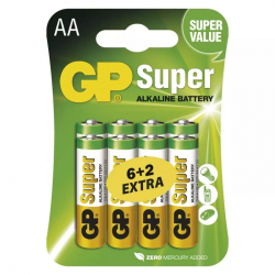 GP Super LR6 (AA) - Alkalické batérie 8ks