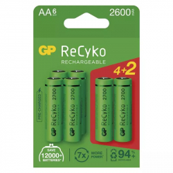 GP ReCyko 2700 (AA) 6 ks nabíjacie batérie