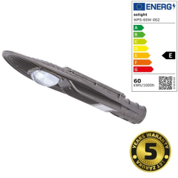 Solight street light COB, 60W, 7800lm, Meanwell, 4000K, 120, Ra70, IP65, 180-305V, siv