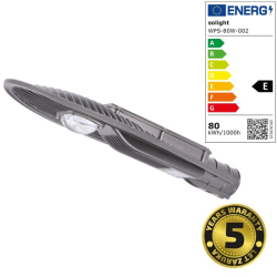 Solight street light COB, 80W, 10400lm, Meanwell, 4000K, 120, Ra70, IP65, 180-305V, siv