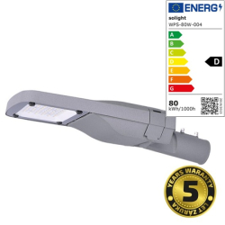 Solight street light SMD, 80W, 12000lm, Meanwell, 4000K, 120, IP65, 85-265V, grey