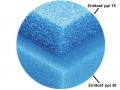 Porovnanie filtračných špongií hrúbky 5 cm a zrnitosti ppi 15 a ppi 30