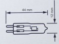 Rozmery halognovej iarovky GY6, 35 12V